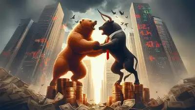 The technical view suggests continued sideways movement in Nifty. (AI image) Stock market today: BSE Sensex opens over 200 points down; Nifty50 below 24,500