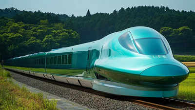 Indian Railways is also developing domestic manufacturing capabilities for bullet trains. (AI image for representative purpose) Japan’s Shinkansen bullet trains to be tweaked for India’s first Mumbai-Ahmedabad high-speed rail corridor - details here