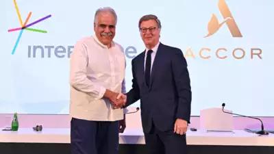 Sébastien Bazin, chairman & CEO of Accor and InterGlobe Enterprises group MD Rahul Bhatia. IndiGo parent & Accor tie-up to have 300 hotels in India by 2030