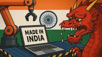 The current manufacturing capacity in India could replace approximately 10-20% of total laptop imports. (AI image) Goodbye China, Namaste India!
