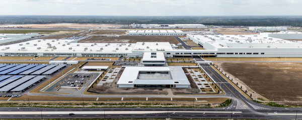 An aerial view of Hyundai Motor Group Metaplant America (HMGMA) in Georgia, USA