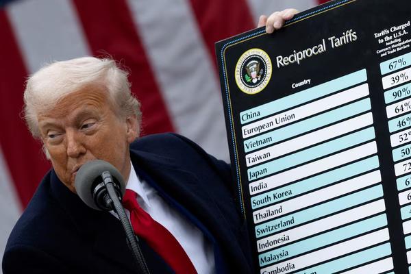 U.S. President Donald Trump delivers remarks on tariffs in the Rose Garden at the White House