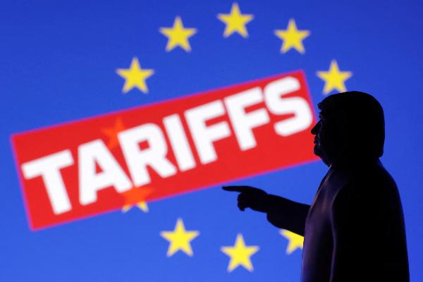 EU flag and tariffs illustration
