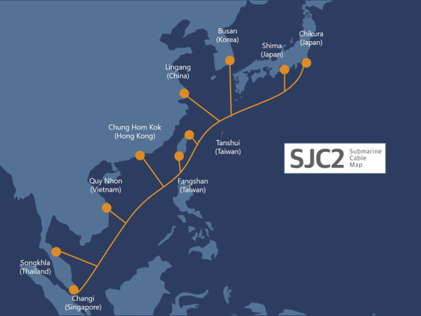 The "Southeast Asia Japan Cable 2 (SJC2)" in which SK Broadband participated in construction (Photo courtesy of SK Broadband)