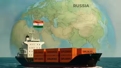Indian company Ideal Detonators Private Limited dispatched two HMX consignments in December. (AI image) Defying US Sanctions: Indian Firm's Secret HMX Exports to Russia Fuel Military Tensions