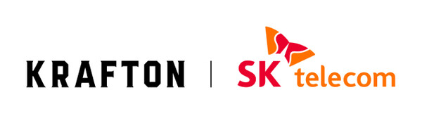 The logos of Krafton and SK Telecom