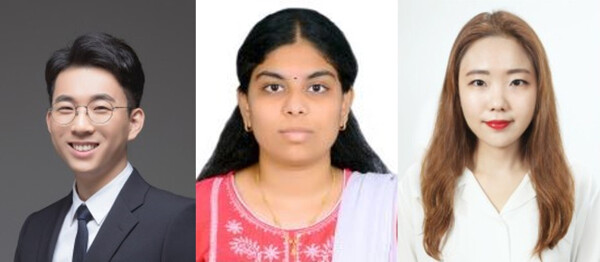 Research team that identified the cause of performance degradation in iron-chromium flow batteries and developed a battery that maintains capacity even after repeated charge and discharge cycles by adjusting the electrolyte composition. From left: Prof. Lee Hyun-wook, Researcher Vidya Muralidaran (first author), Dr. Jang Ji-eun (first author). (Photo courtesy of UNIST)